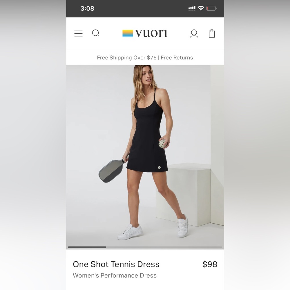 Vuori black tennis dress